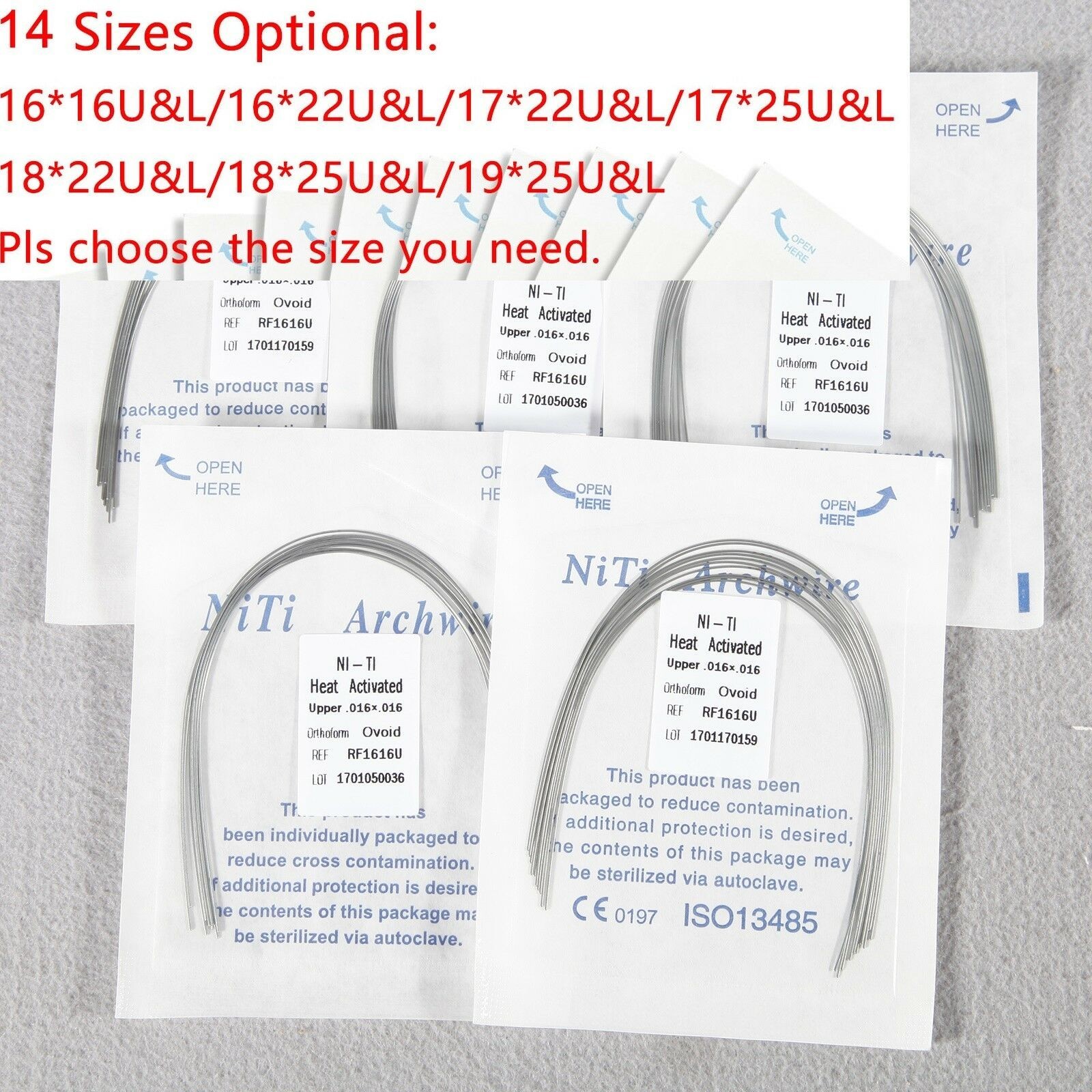 Dental Orthodontic Arch Wire Thermal Activated NiTi Archwire Round Rectangular