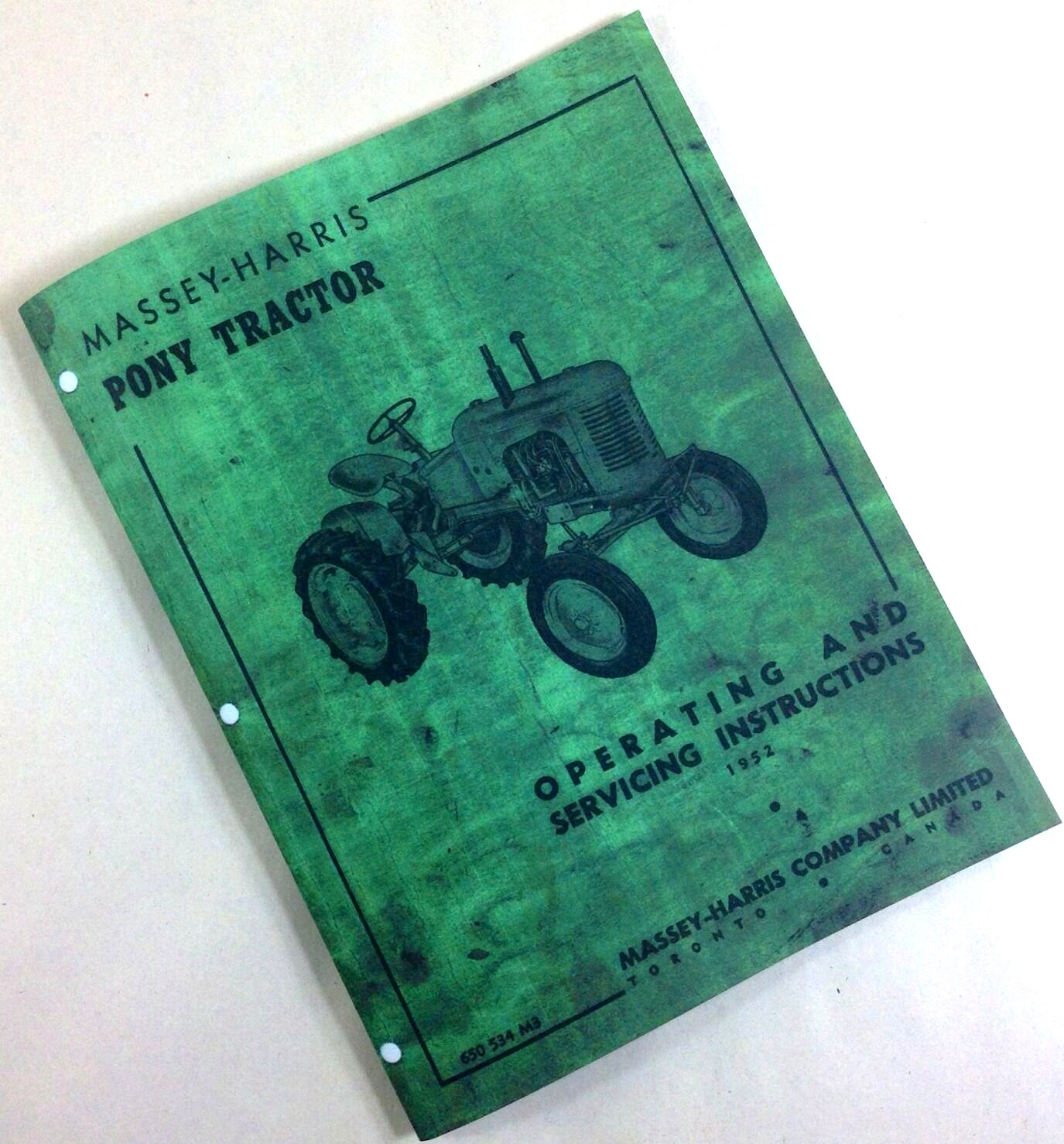 Massey-Harris Pony Tractor Owners Operating And Servicing Instructions