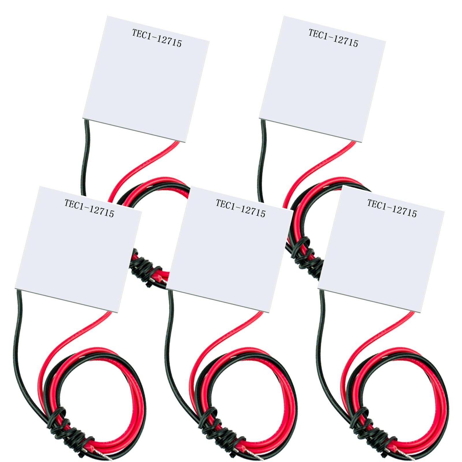 5PCS TEC1-12715 12V 15A 68-140℉40MMX40MM Heatsink Thermoelectric Cooler Cooli…