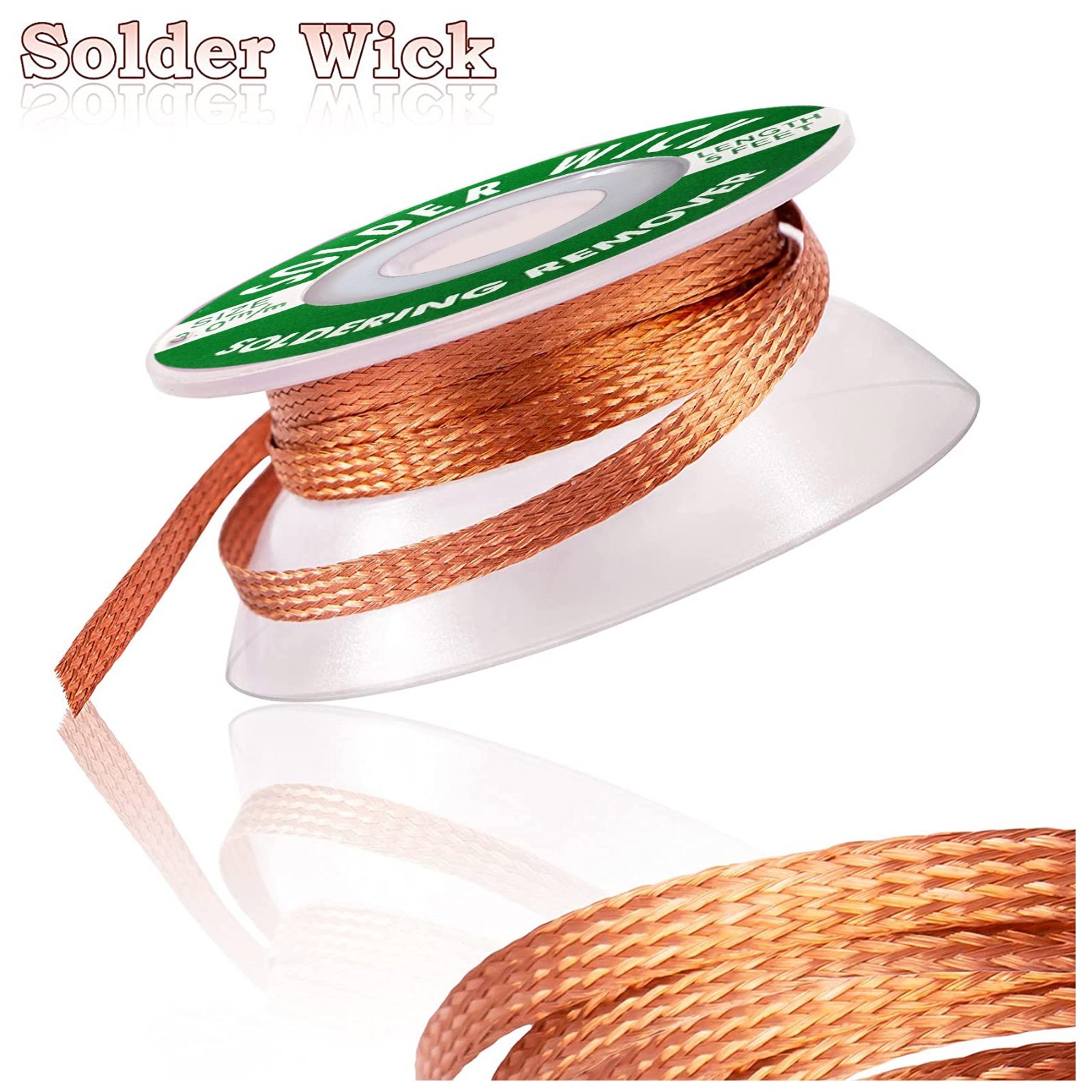 2.0mm Desoldering Braid Solder Sucker Remover Spool Copper Wick 5 ft 1.5m
