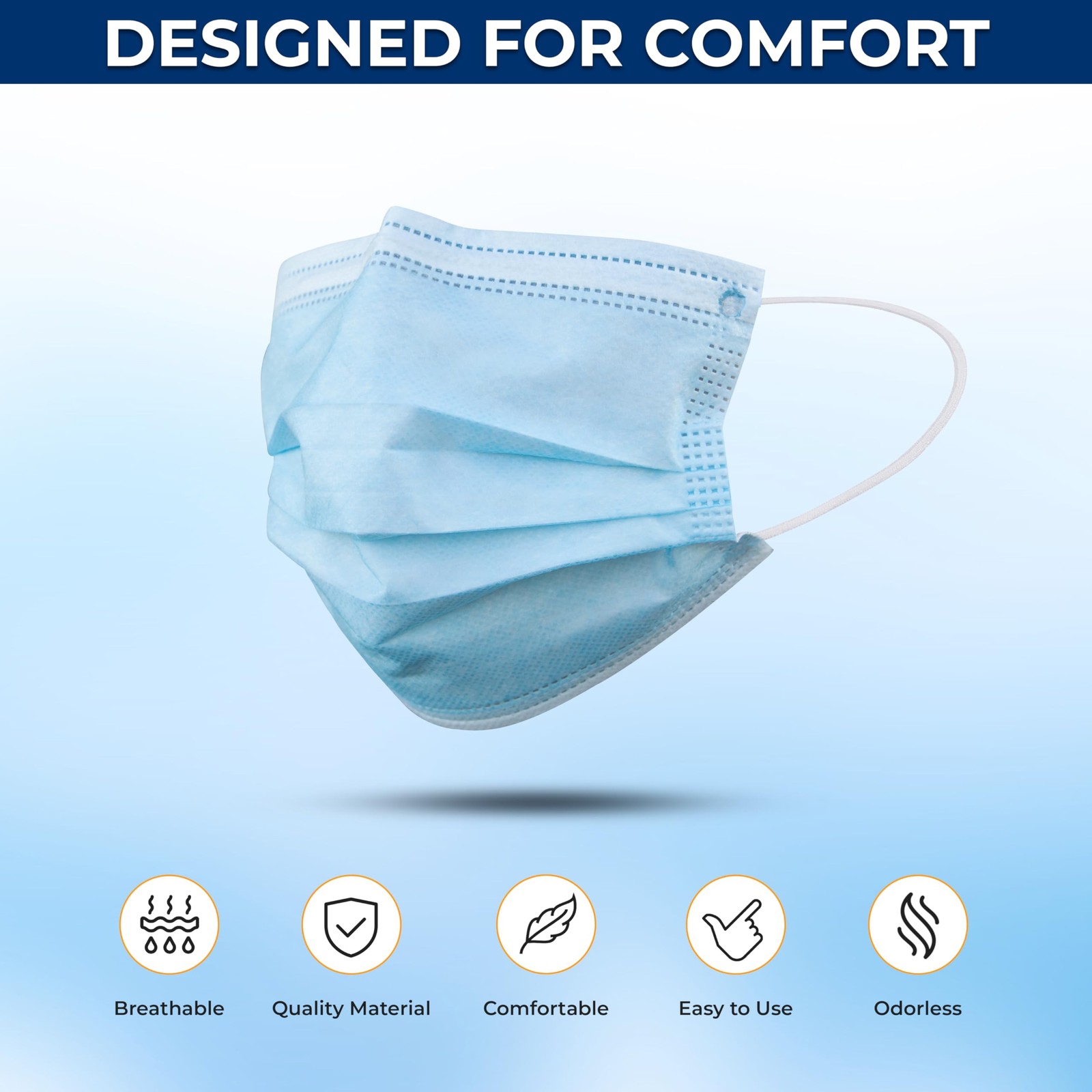 SereneLife SLKDPLY50 50 Pcs. Kids Disposable Face Masks – 3 Layer Protection