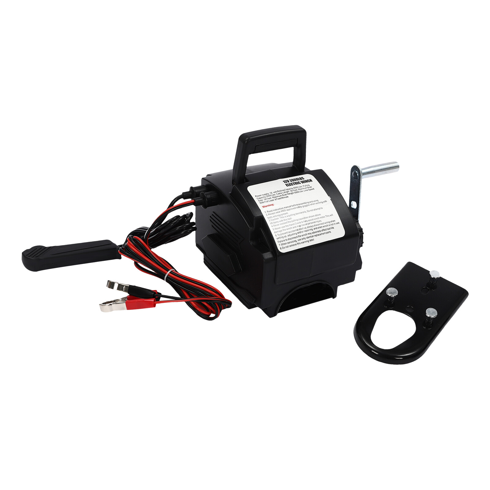 Portable Electric Winch 12V 2000LBS Steel Cable ATV UTV Wireless Remote Control