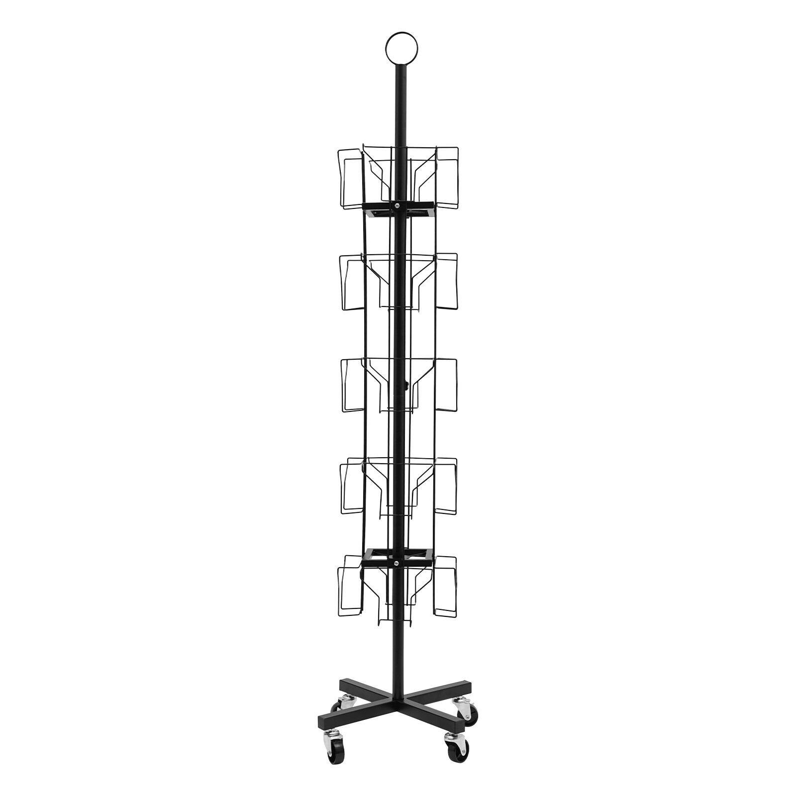 Greeting Card Rack Spins 20 Pocket Black Retail Display 6″ x 8 Cards Sign Holder