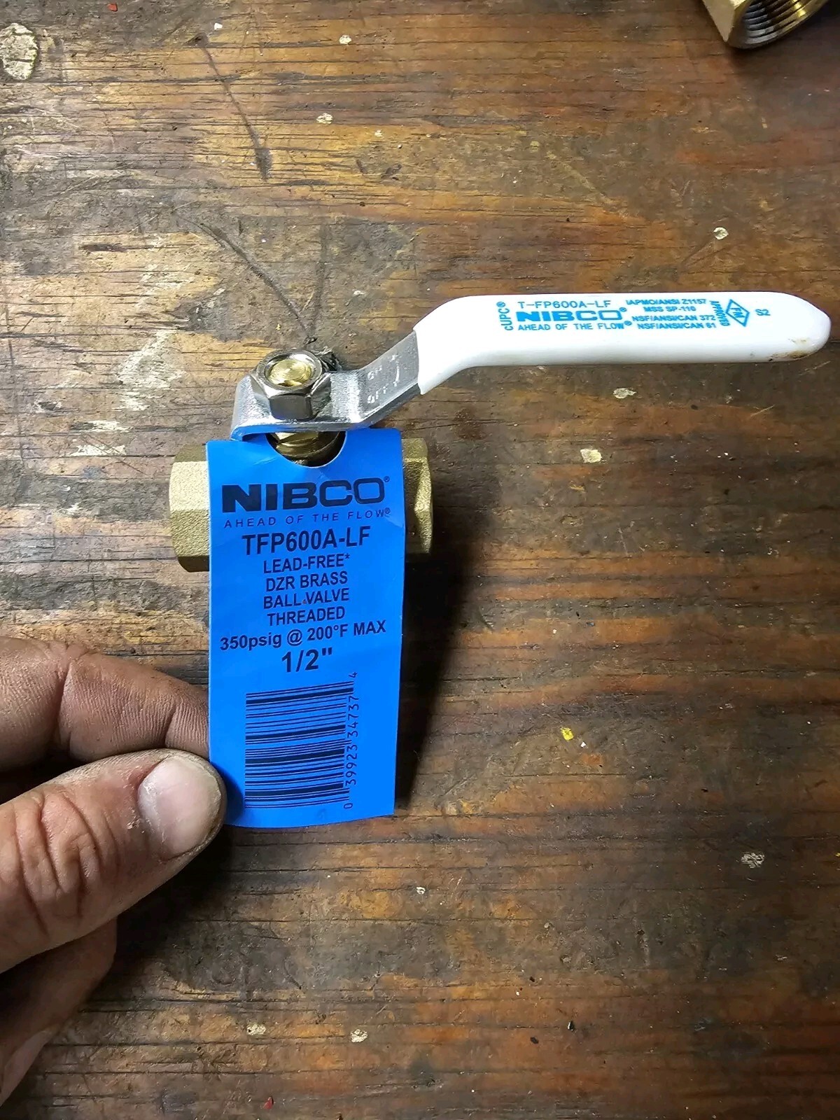 NIBCO 1/2″ THREADED BRASS BALL VALVE LEAD FREE TFP600A-LF