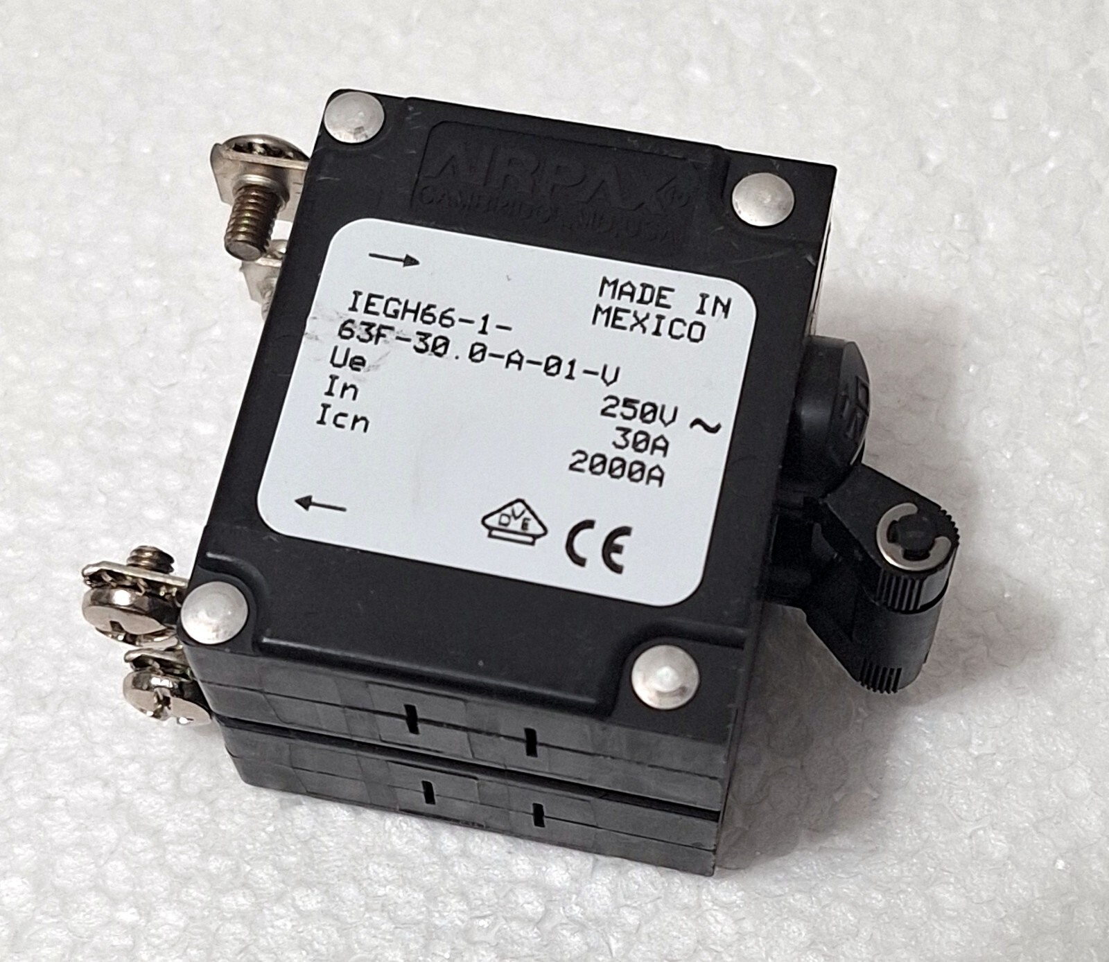 AIRPAX R1127 IEGH66-1-63F-30.0-A-01-V 30A 250V CIRCUIT BREAKER