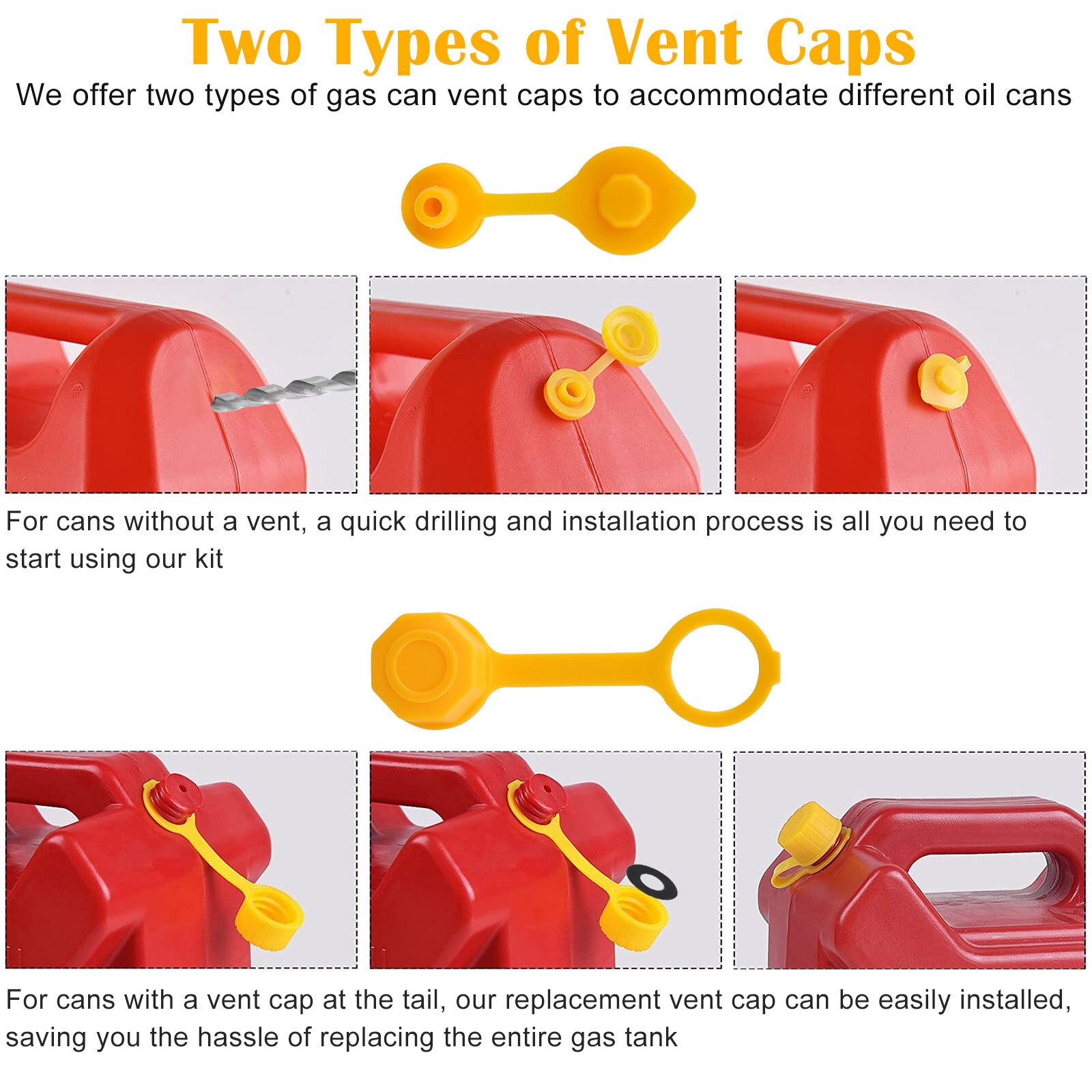 Gas Can Spout Nozzle Vent Kit Fit Replacement For Plastic Gas Cans Old Style Cap