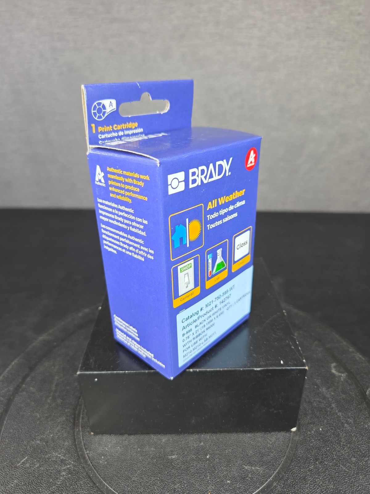 (QTY 1) Brady Print Cartridge M21-750-595-WT Indoor/Outdoor ID NEW! FAST SHIP!💨