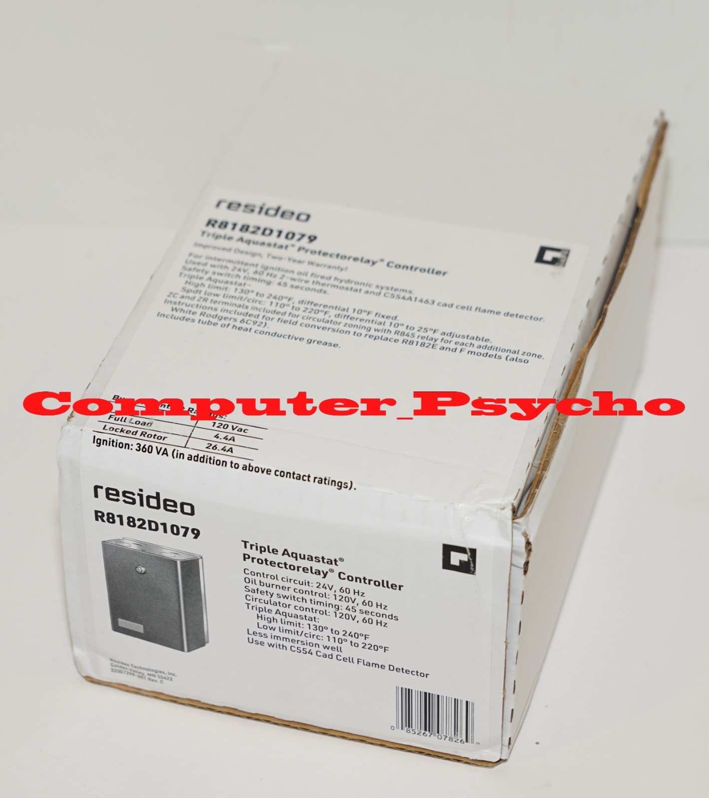 RESIDEO R8182D1079 TRIPLE AQUASTAT PROTECTORELAY CONTROLLER OIL BURNER VERTICAL
