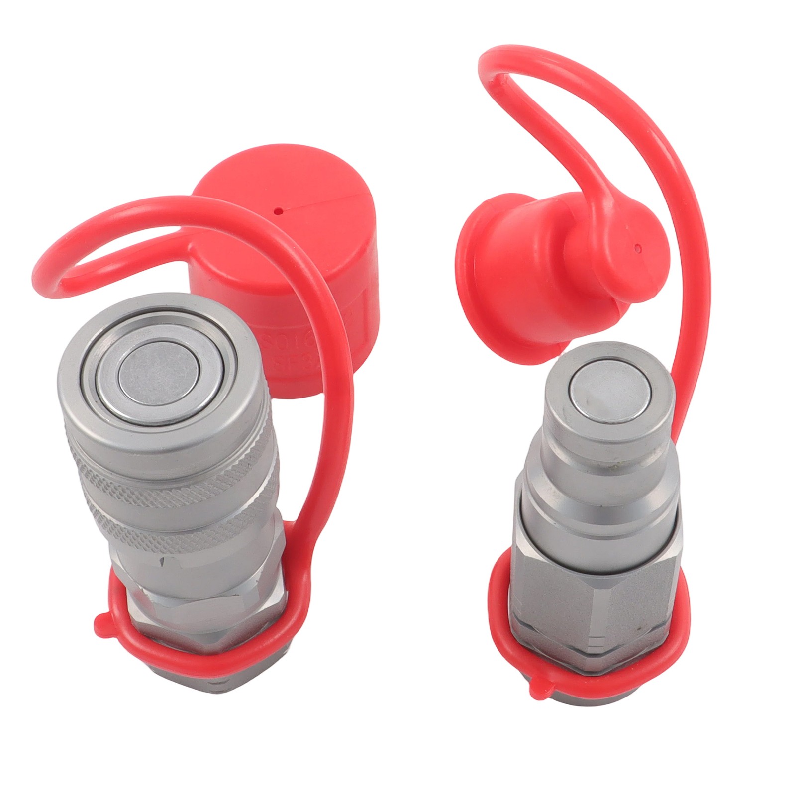 2 Pcs 3/8″ Flat Face Hydraulic Quick Disconnect Coupling Set 3/8″ NPT Thread