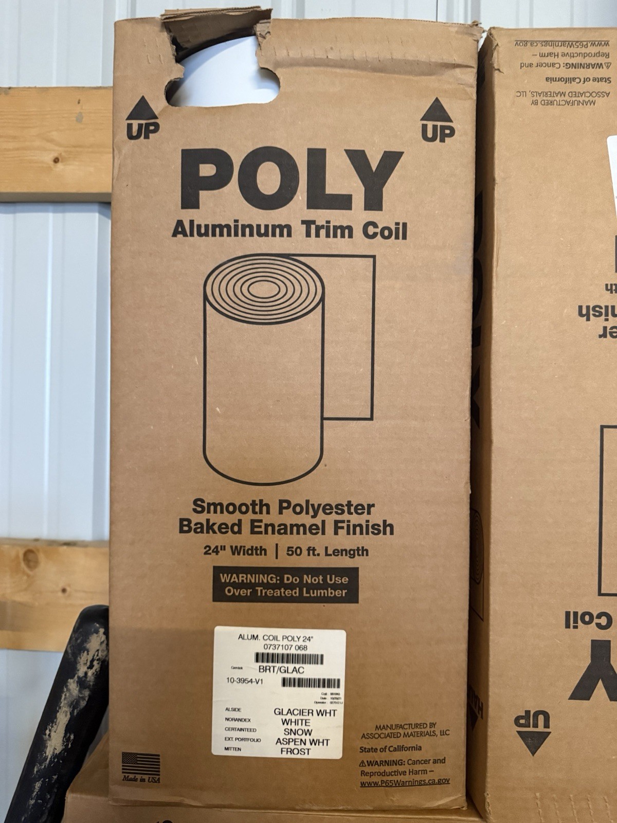 POLY Aluminum Trim Coil, Smooth Polyester Baked Enamel Finish 24” W/50ft Length