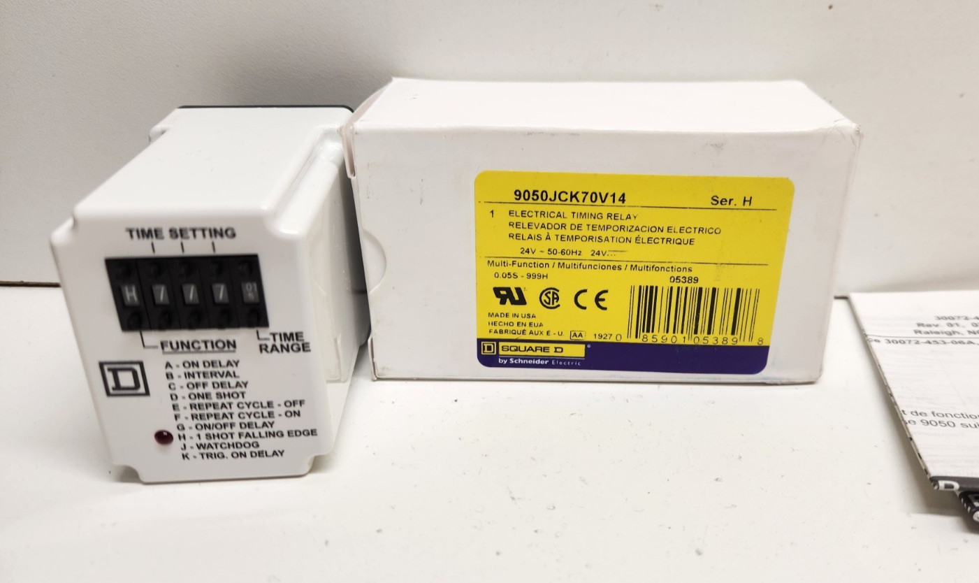 NEW IN BOX! SQUARE D 24V 0.05S-999H TIMING RELAY 9050JCK70V14