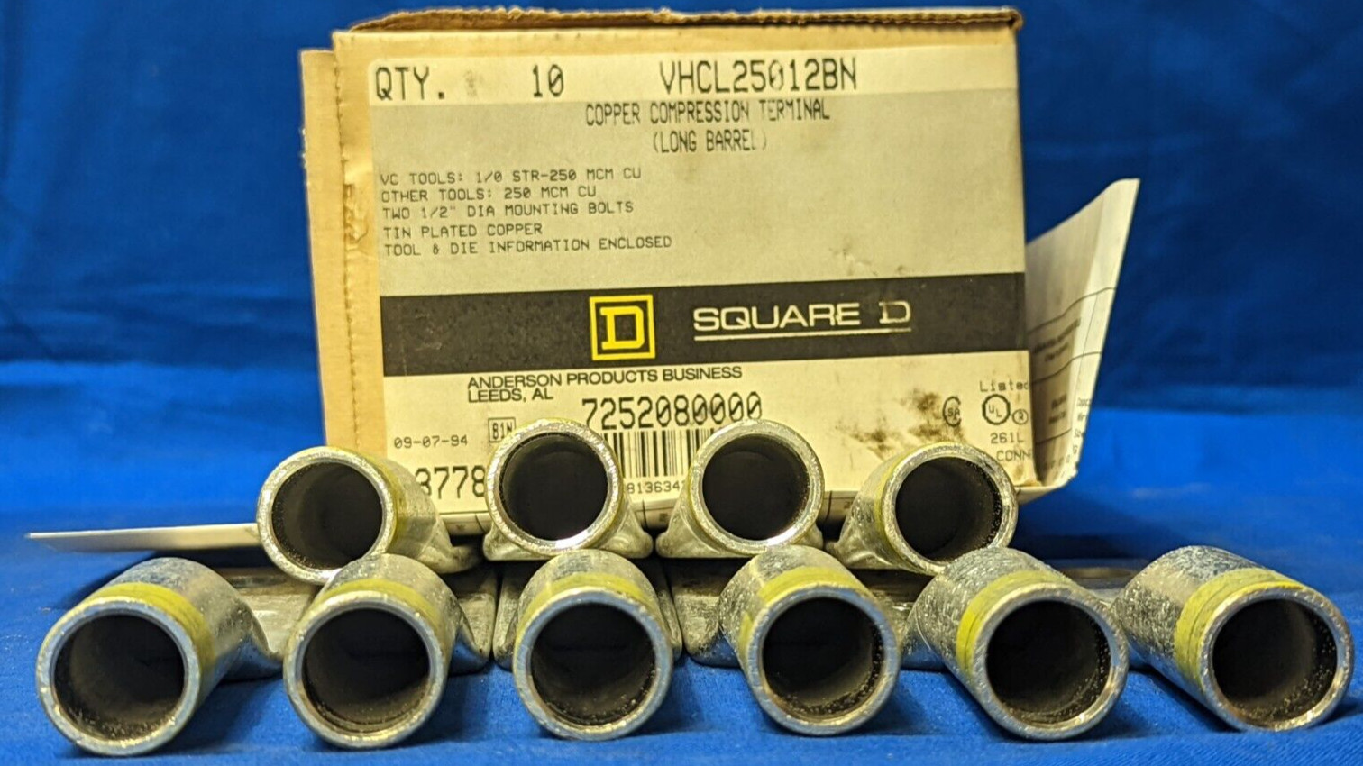 SQUARE-D/ANDERSON COPPER COMPRESSION TERMINAL VHCL25012BN BOX OF 1O