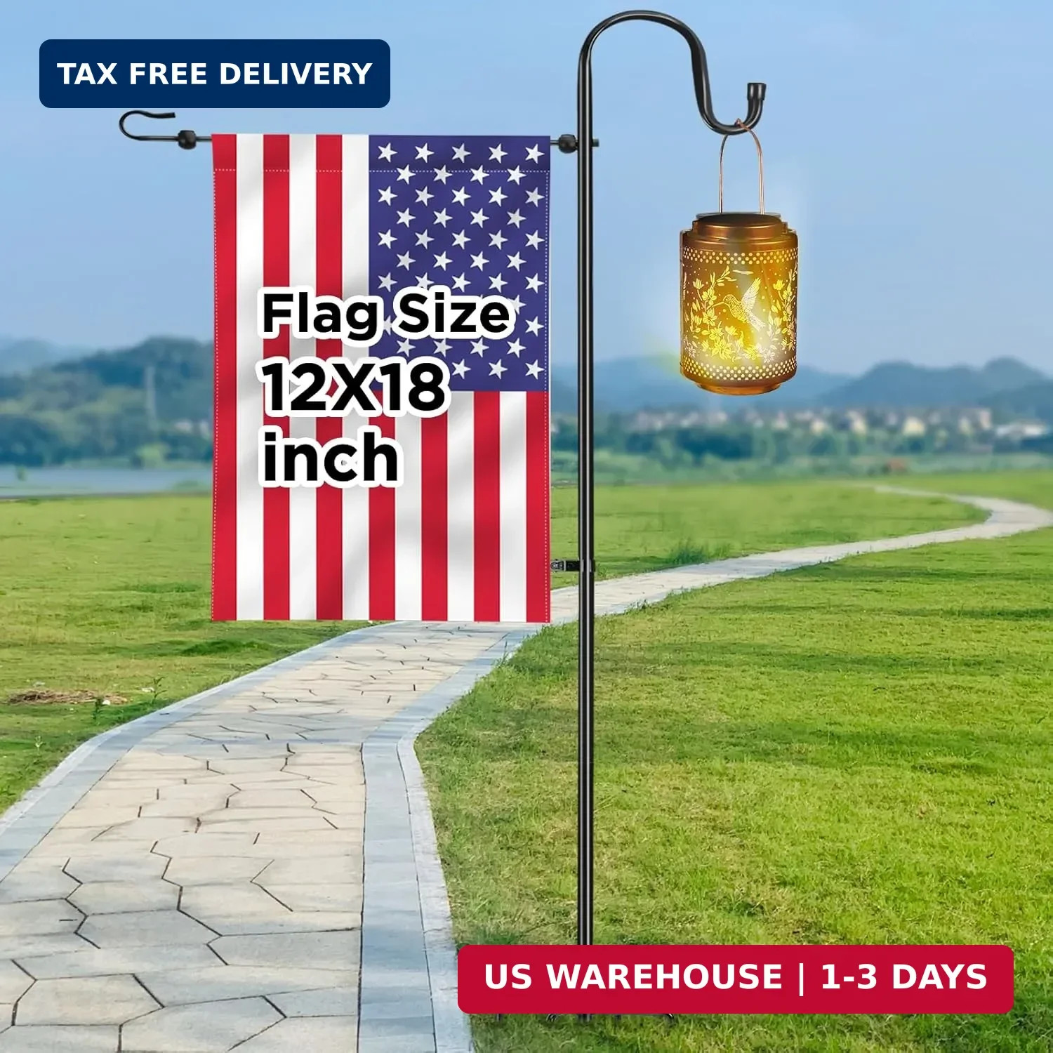 Garden Flag Stand for Outdoor,Heavy Duty Garden Flag Holder for 12×18 Flags, 46