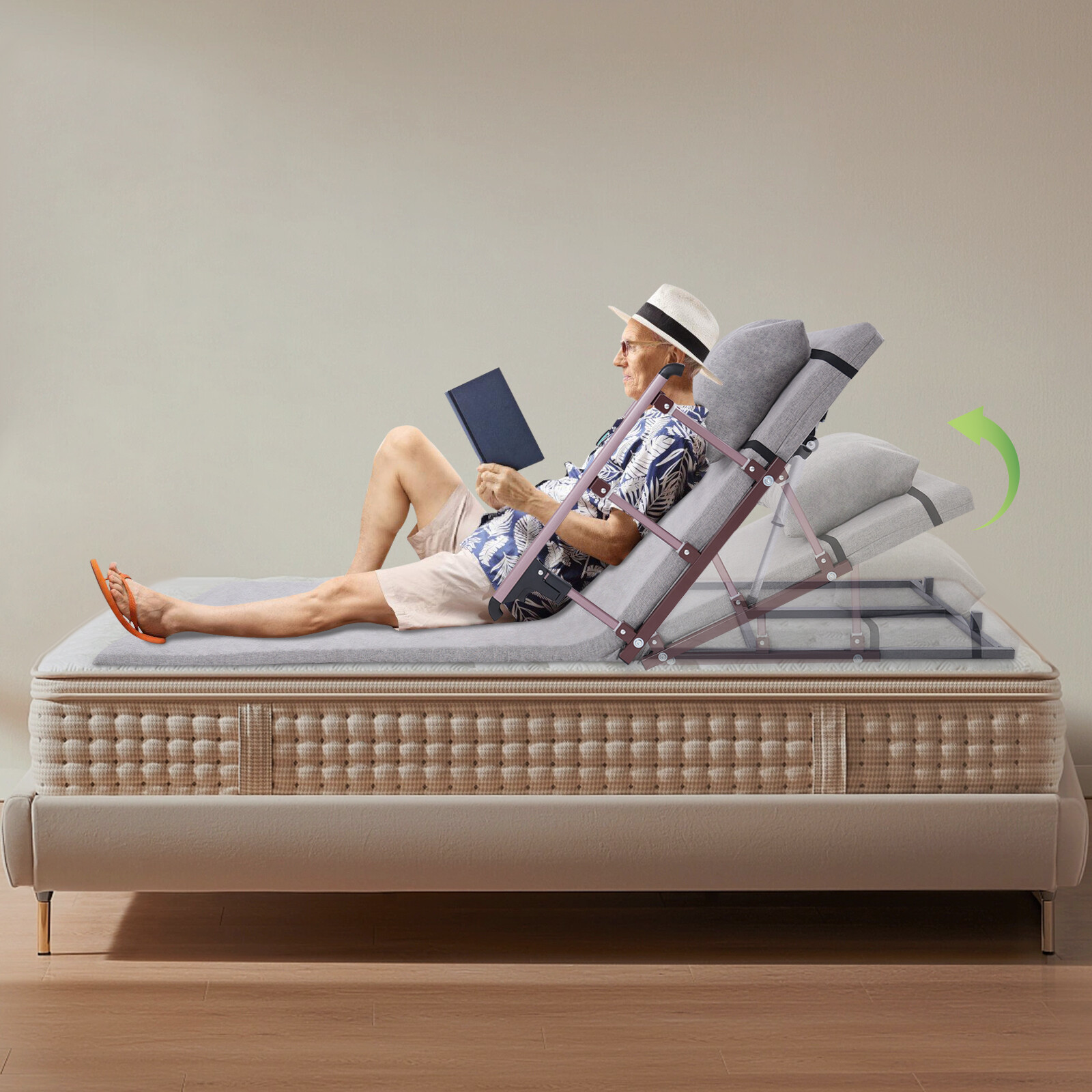Electric Lifting Bed Backrest Elderly Adjustable Back Rest ed Sitting Backrest