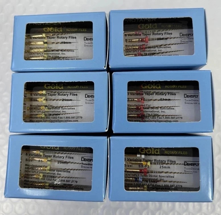 Dentsply ProTaper Gold Rotary Files F1,F2,F3,S1,S2,SX-F3, SX19 25mm 6 file pkg 1