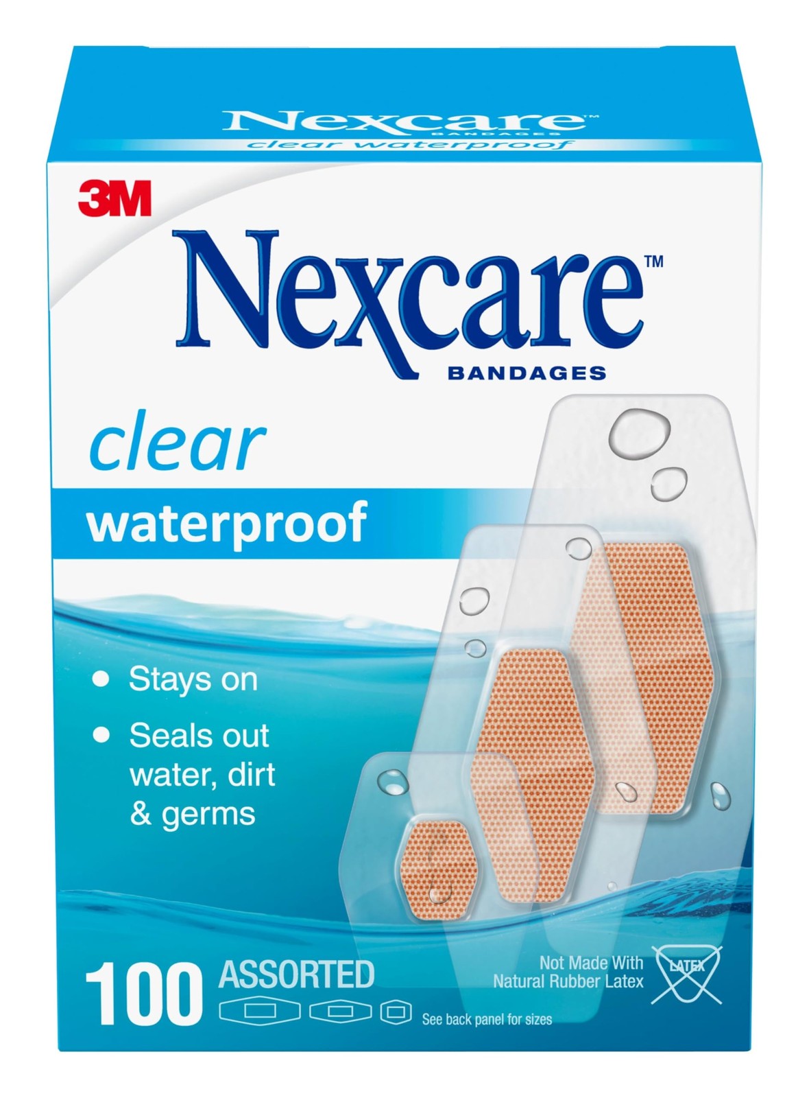 Nexcare Waterproof Clear Bandages, Covers And Protects, 360 100 Count, Tan