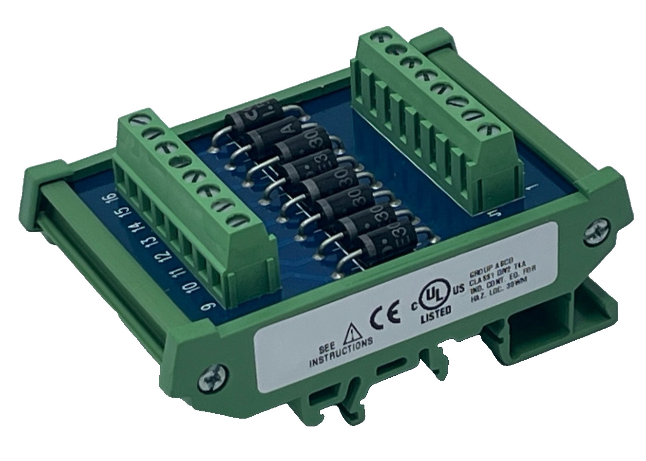AutomationDirect ZIPLink ZL-TSD8-24 Transorb Module – 8-Channel 24VDC DIN Rail