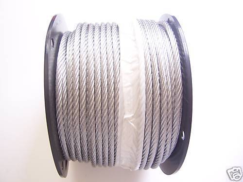 Galvanized Wire Rope Cable 3/8″, 7×19: 50, 100, 150, 200, 250, 500, 1000 Ft