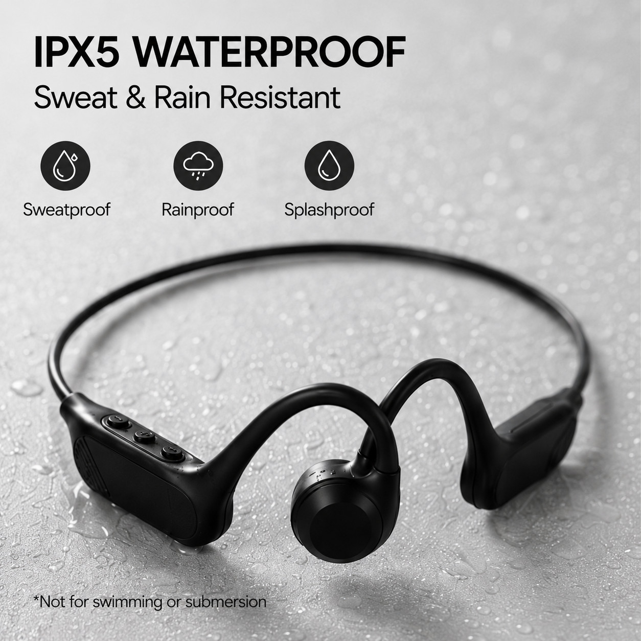 Bone Conduction Headphones, Bluetooth 5.4 Open Ear Wireless Headphones with Mic,