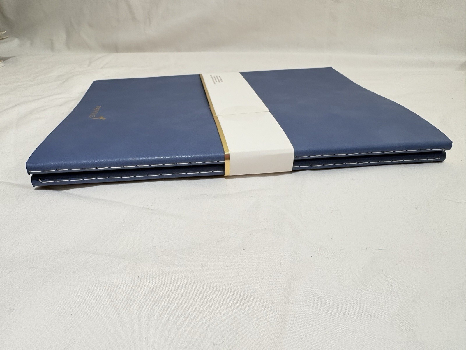 Papyrus Set of 2 Stitched Journals, 80 Lined Pages Blue Gold Bird Accent GIFT