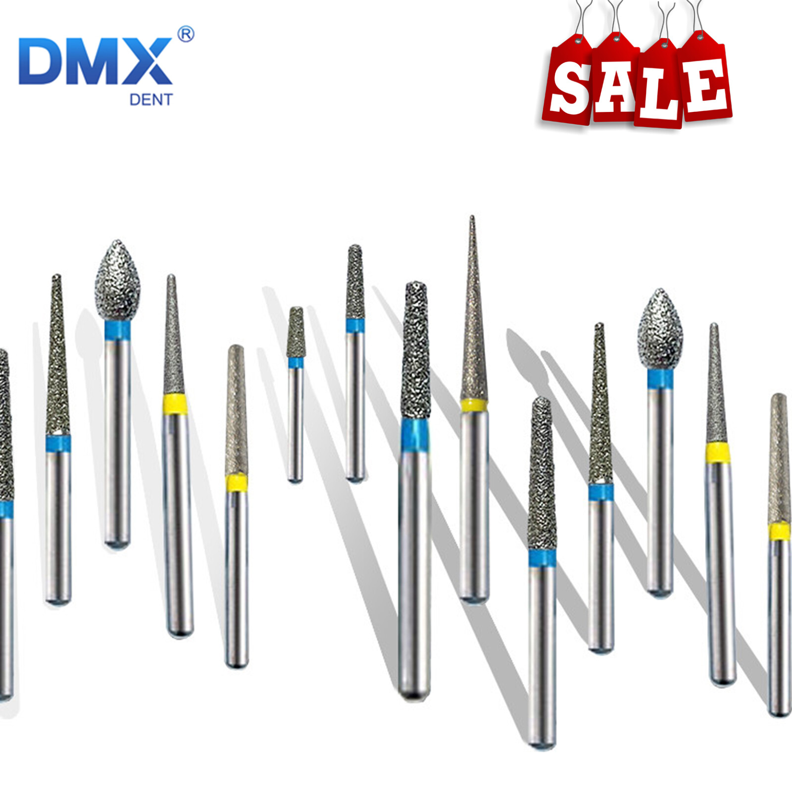 0.99 5Pcs Dental Diamond Burs for High Speed Handpiece FG1.60mm Polishing Burs