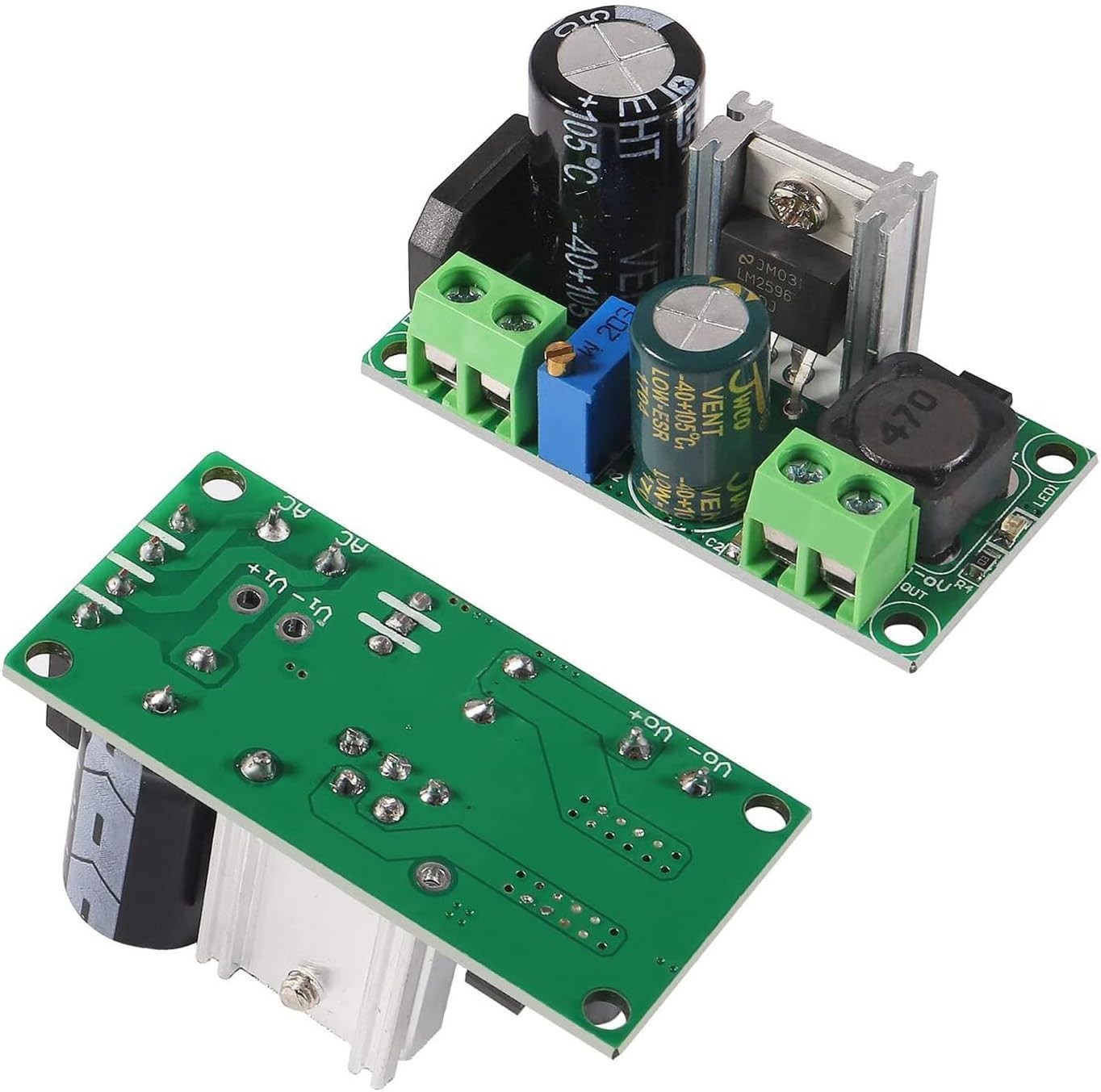 2PCS LM2596HV Buck Converter Module: Adjustable AC/DC Voltage Regulator 2A