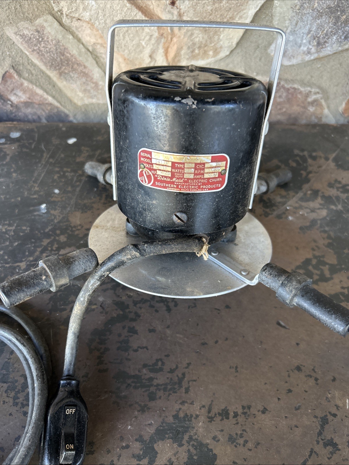 “DIXIE MAID” Electric Churn Motor(ONLY) Southern Electric Products. WORKS!