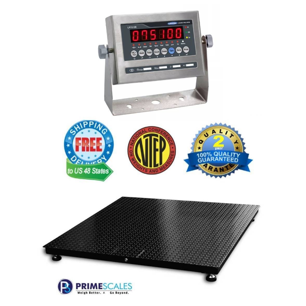 Floor Scale Pallet Warehouse Industrial 10000lb 1lb 4’x4′ (48″ X 48″)