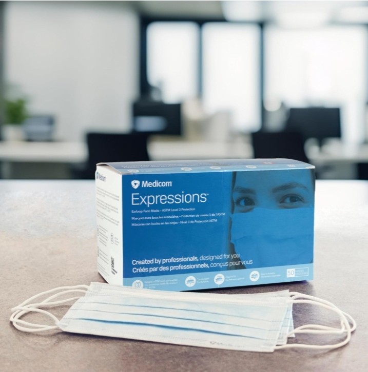 Medicom Expressions Disposable Face Masks ASTM Level 3 Surgical Mask 50ct 08/30
