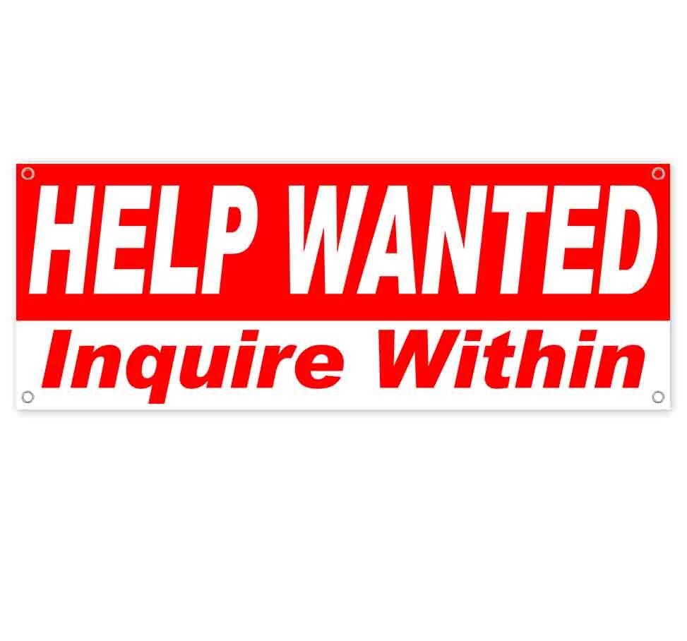 HELP WANTED CLEARANCE BANNER Advertising Vinyl Flag Sign INV JOBS EMPLOYMENT