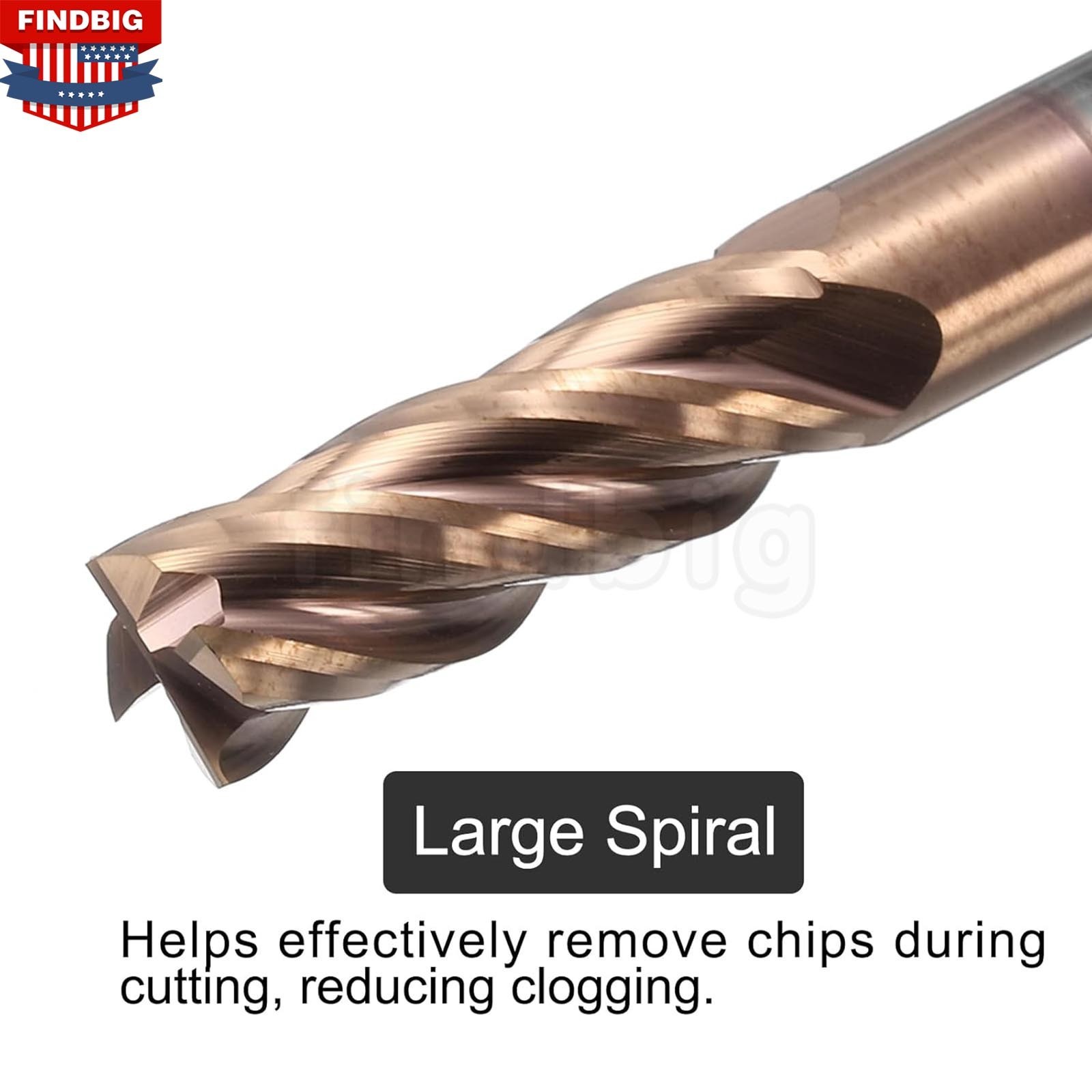 10Pcs 1/4″ 4 Flute Solid Carbide 3/4″ LOC x 2-1/2″ OAL End Mills – TiSiN Coated