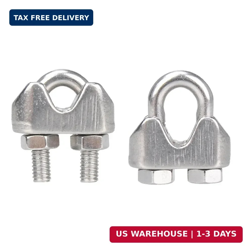 YAMASO 20PCS 5/32 Inches M4 Stainless Steel Wire Rope Cable Clip Clamp