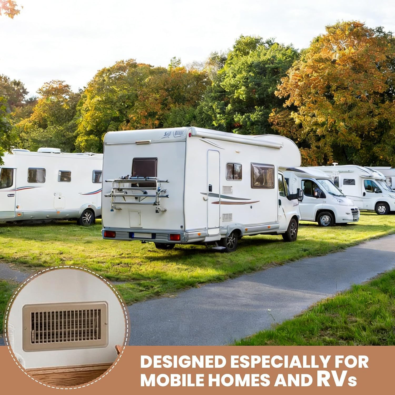 4 Pack 4X8 Inch RV Floor Vent Covers, Heavy Duty Steel Walkable RV Floor Registe