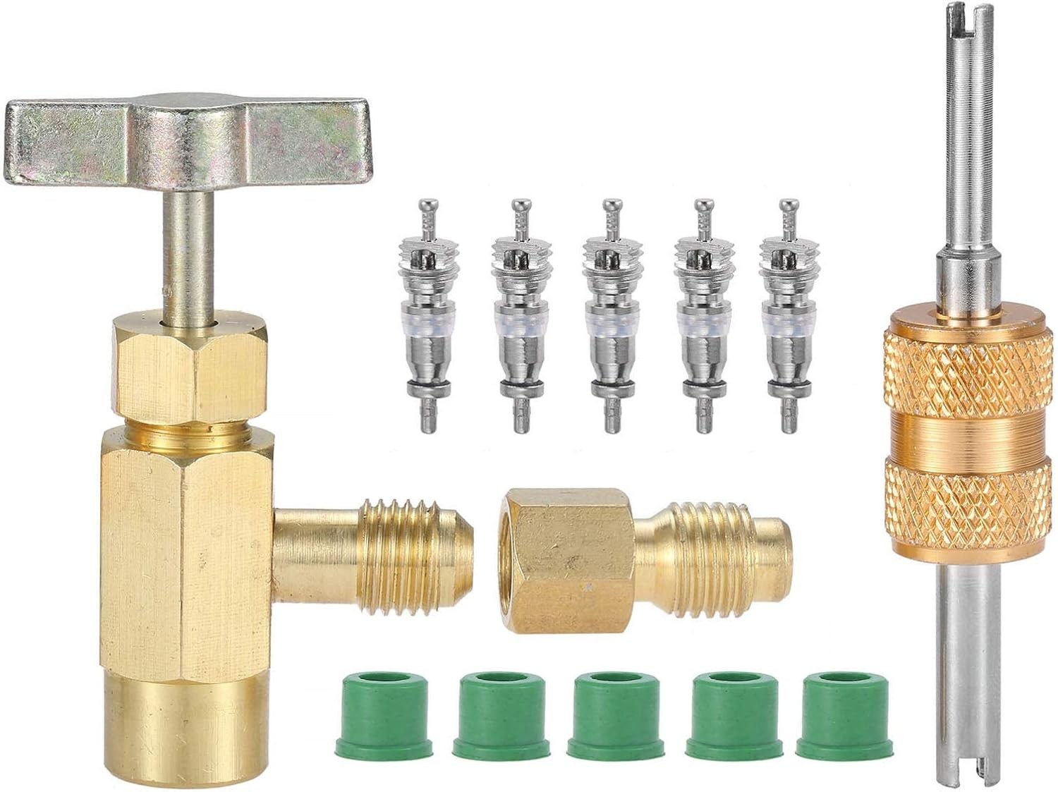 R134A Can Tap, Puncture Style Refrigerant Can Tap Valve with Tank Adapters for
