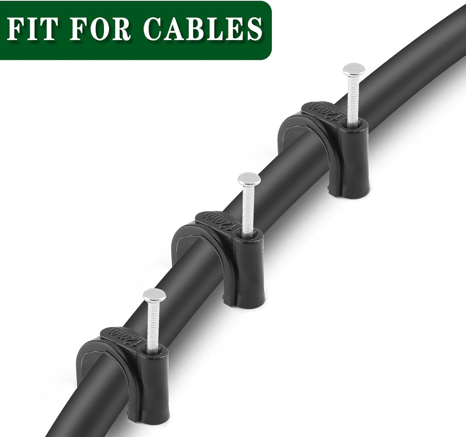 100 Pieces Half Clamps J Hook with Nail 1/2 & 3/4 Inch Black Pex Support Holder
