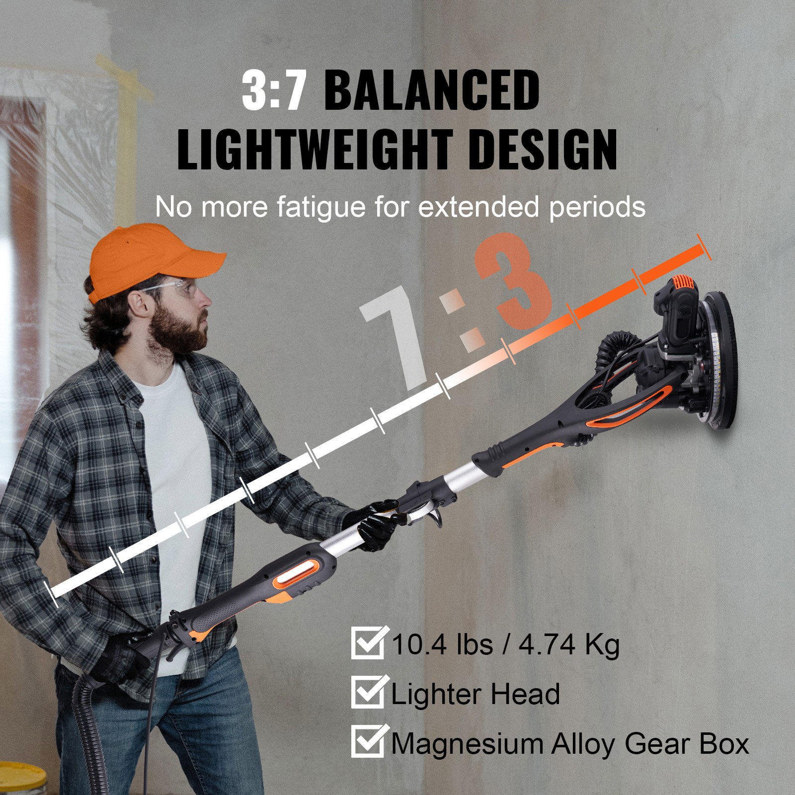 Uimoso 900W Drywall Sander with Adjustable Speed & Self-Suction System