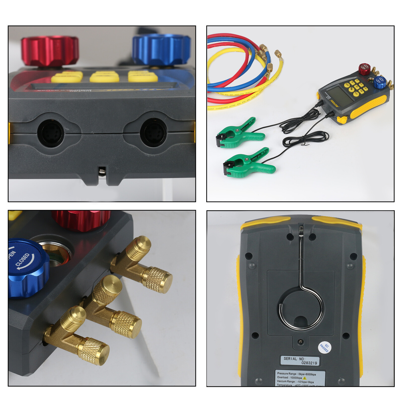 Refrigeration Digital Manifold Gauge Set HVAC System Vacuum Pressure Temp Tester