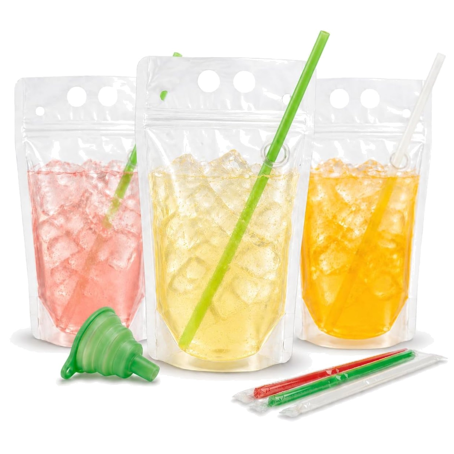 Resealable Drink Bag Set for Juice & Cocktails