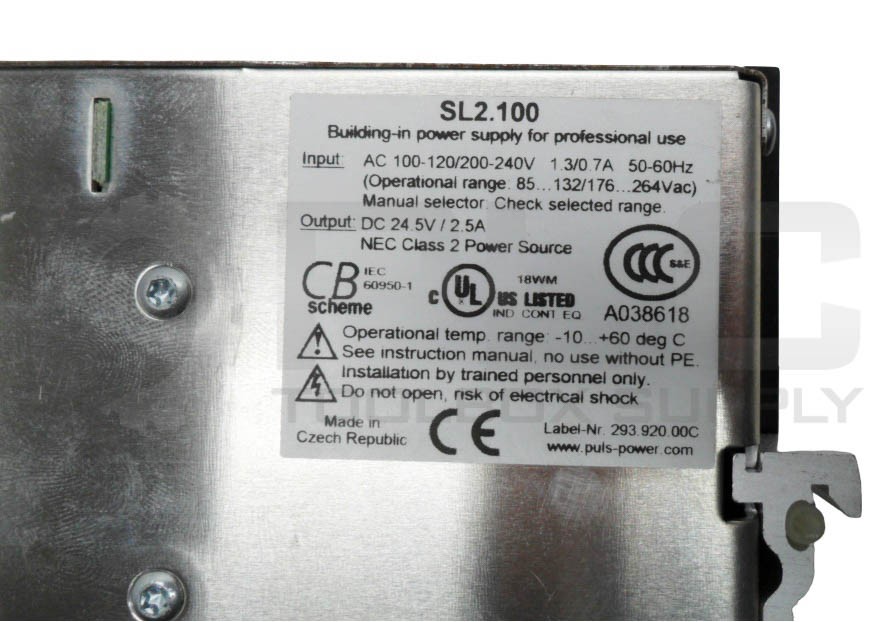 NEW PULS SL2.100 POWER SUPPLY 100-240VAC 1.3/0.7A 50/60HZ