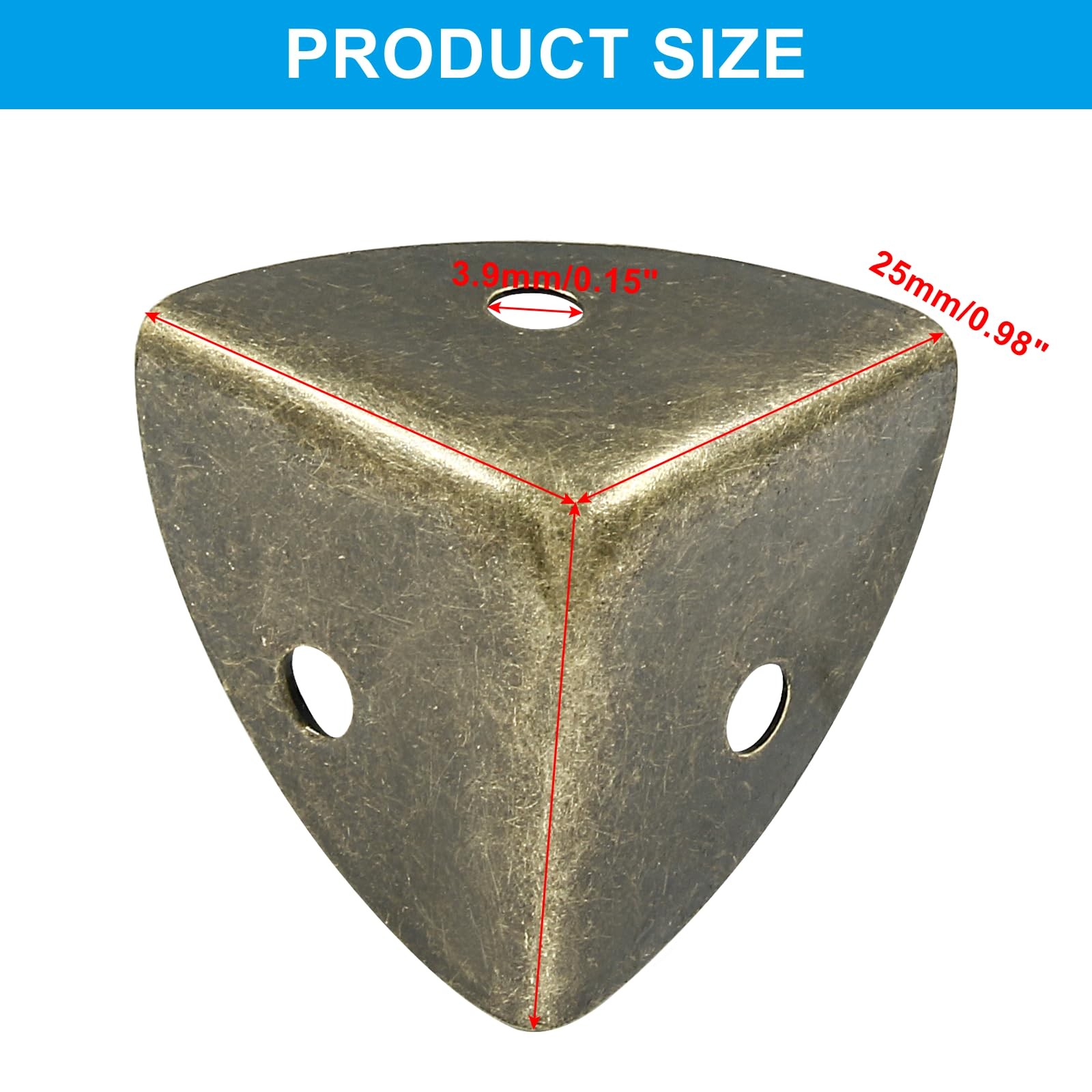 LifCratms 12Pcs Box Corner Protectors, 1″ (25mm) Metal 1″x1″x1″, Bronze