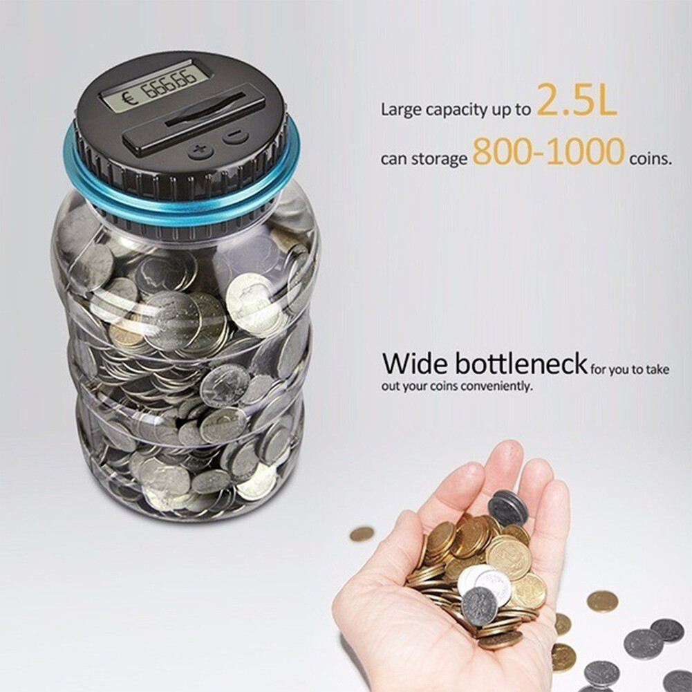 X-Large Piggy Bank Digital Coin Counting Bank LCD Digital Coin Counter Kids