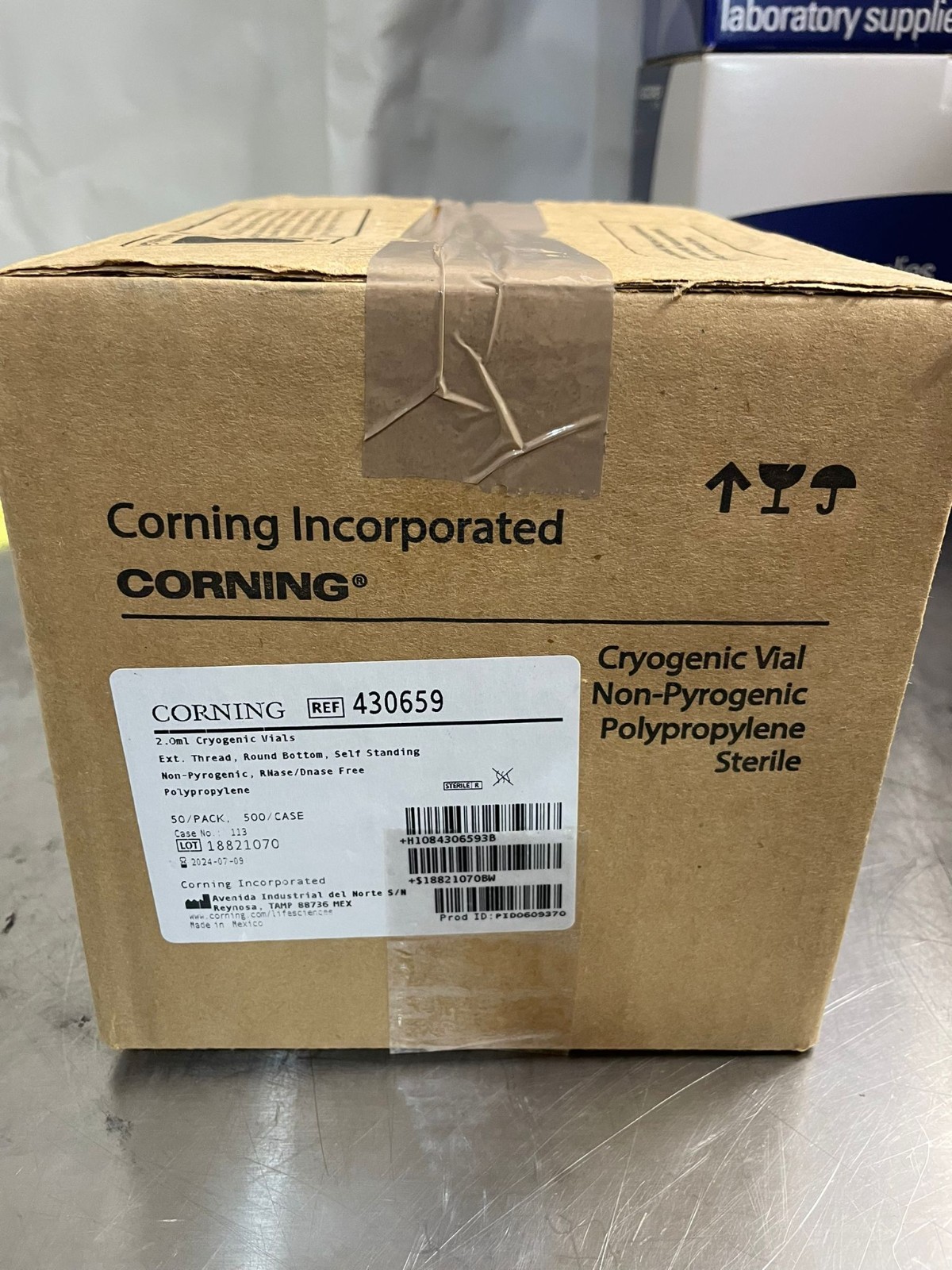 Corning 430659 2mL External Threaded Polypropylene Cryogenic Vial Round Bottom