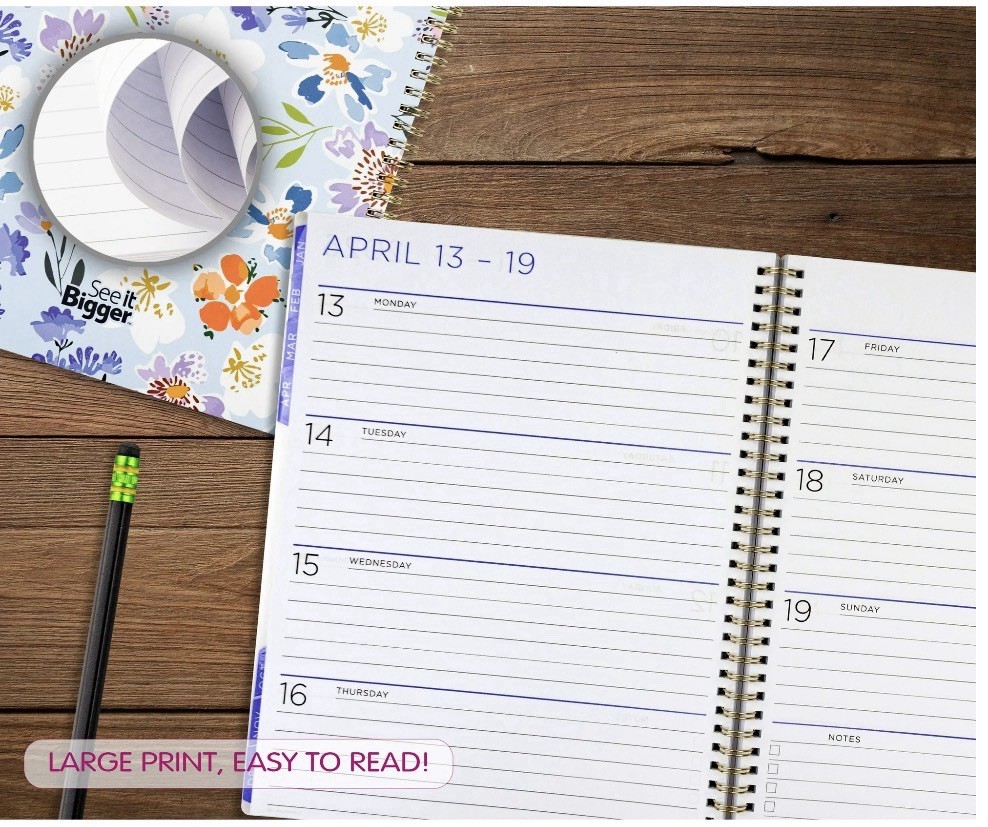 SEE IT BIGGER 15-Month Planner Large Print Monthly/Weekly Oct 2025 – Dec 2026