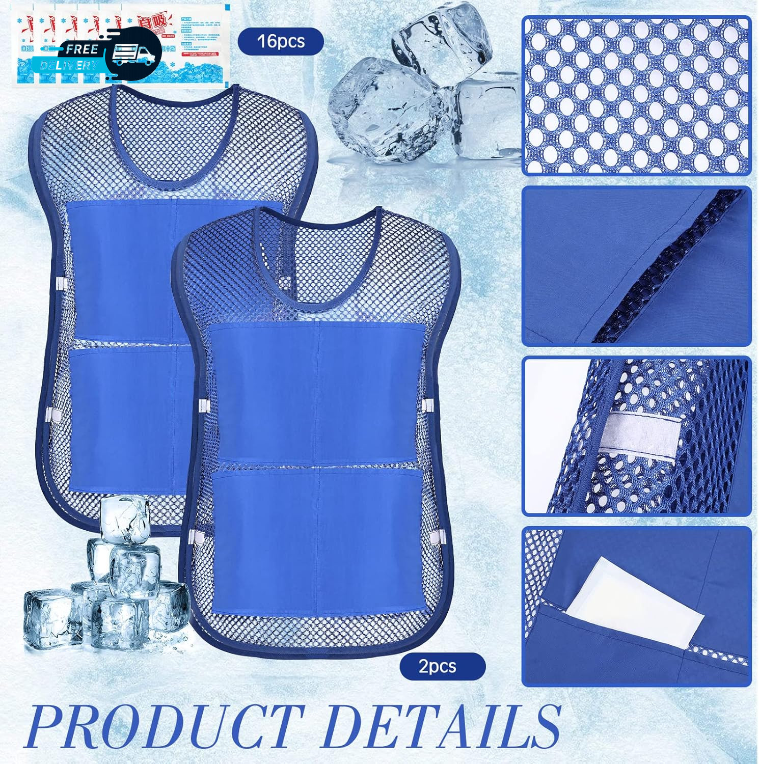 Ice Vest Cooling Vest for Men Women Teens with Ice Packs Summer Cooling Vest