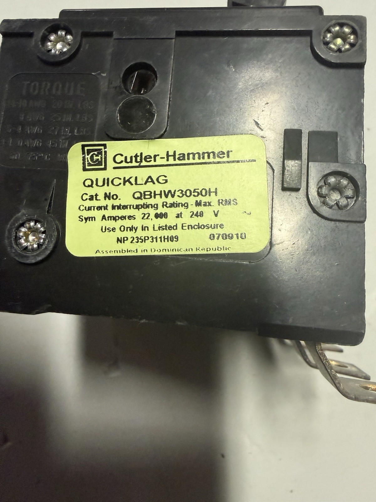 (Lot Of 20) EATON Cutler Hammer QBHW3050H 3 pole 50Amp bolt on 22kA 240v Breaker