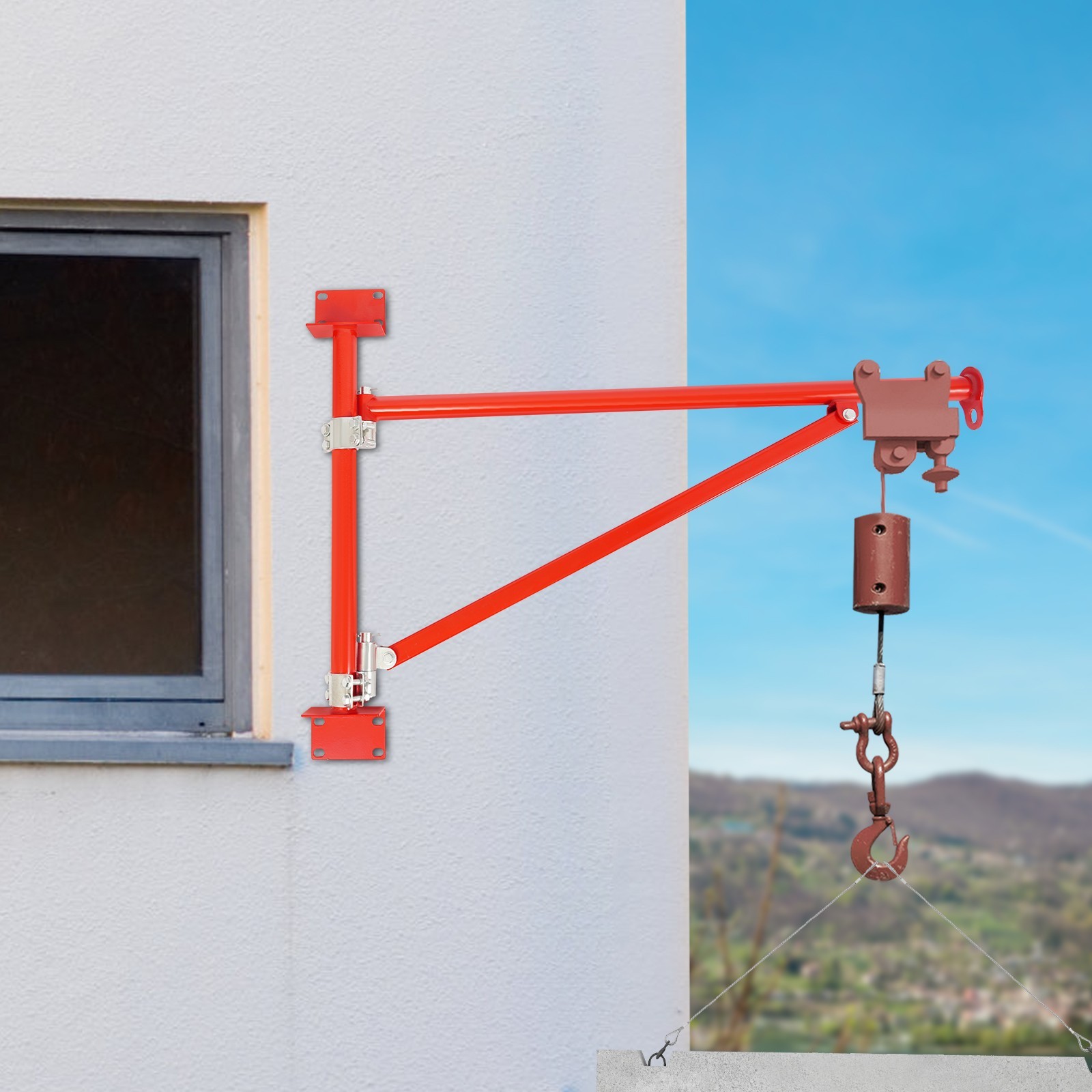 Wall Mount Crane Bracket, Alloy Steel Hoist Bracket, Crane Swing Arm with Pole
