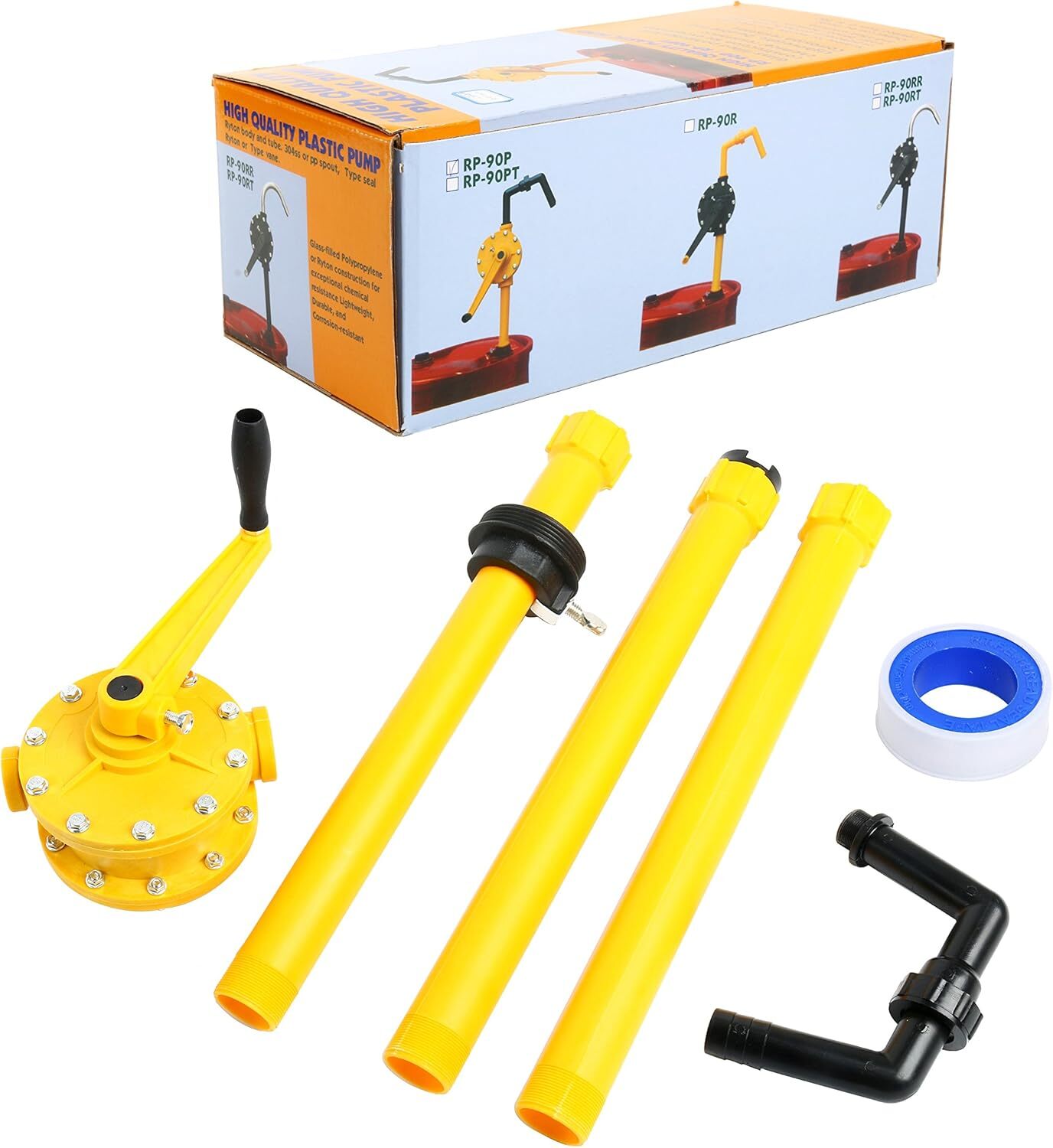 Rotary Barrel Pump Manual Pump Oil Fuel Transfer Pump for 5 to 55 Gallon Barrels