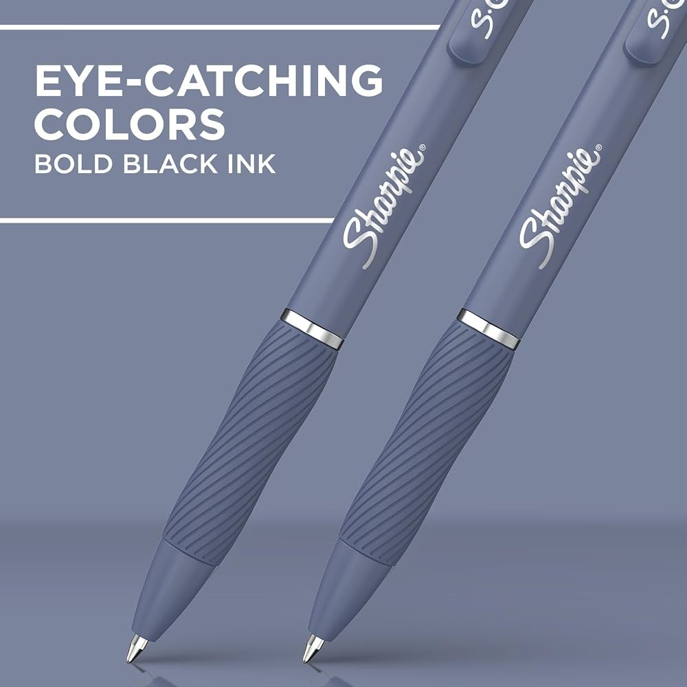 Sharpie S-Gel Pens, Medium Point (0.7mm), Assorted Fashion Barrels, Black Ink