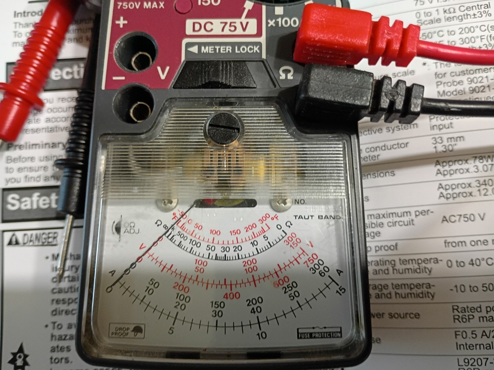 Hioki 3127 Clamp On Hi Tester with test leads and manual. made in Japan