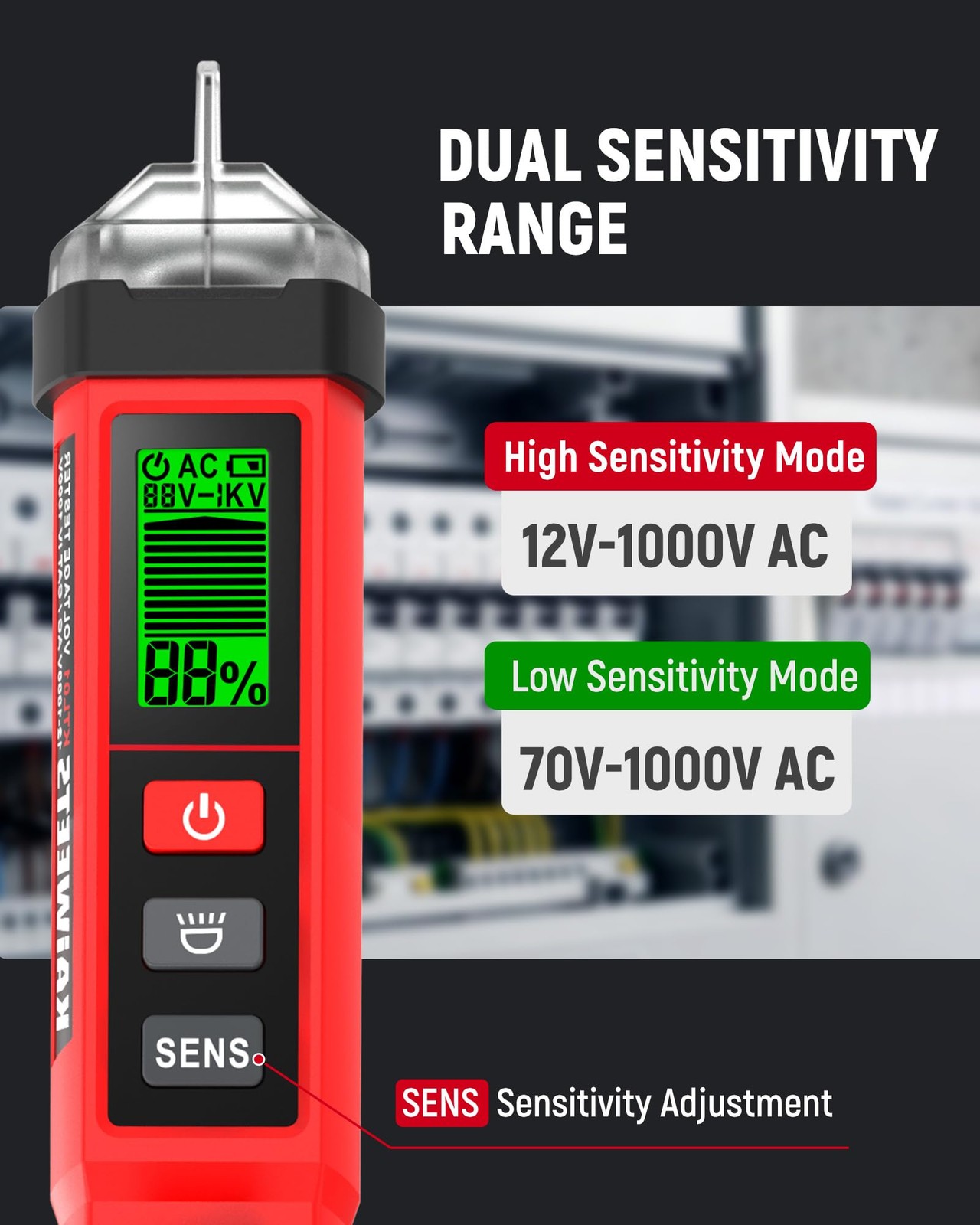 Non Contact Voltage Tester, CAT IV 1000V Dual Range AC 12V/70V1000V Electrica…